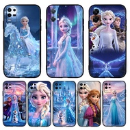 for Realme 8S 8i 9i 9 10 Pro Plus 10Pro 12 12X Anime Cartoon Princess Elsa 4Y18 TPU Black Soft Silic