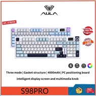 AULA S98pro three mode customized wireless mechanical keyboard, Gasket structure, RGB, full key hot 