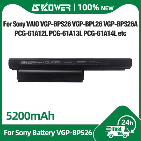 5200mAh VGP-BPS26 Battery for Sony Vaio VPC-CA CB EG EH EJ EL PCG-61712T PCG-71811M PCG-61911W SVE14
