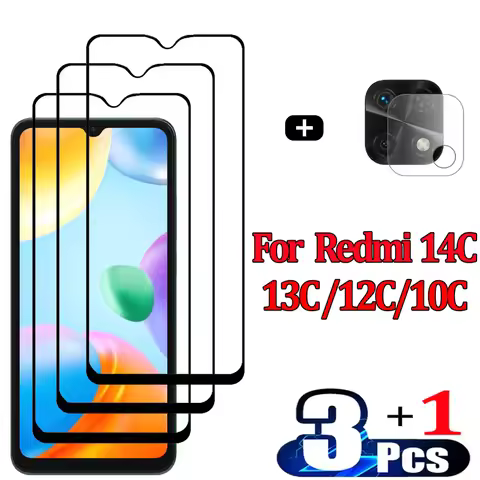Pelicula, Front Tempered Glass For Xiaomi Redmi 14C 13C 10C NFC Screen Protectors Redmi 12C 10 C 9C 