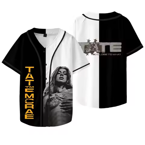 Tate McRae Baseball Jacket New Logo Merch T-shirts Women Men Fashion Casual Short Sleeve