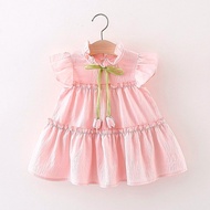 Sweetberry Baby🍒Baby Girl Dress Flying Sleeve Princess Dresses Birthday Dress Baby Clothing Baju Bud