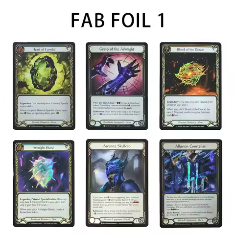 Premium Flesh and Blood Foil Proxy Cards Full Art Holo FAB Legendary Equipment Instant Cards For Vis