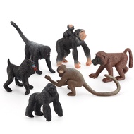 Limited Time Hot Sale Simulation Mini Monkey Set Toy Hairy Monkey Gorilla Mountain Baboon Squirrel M