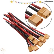 NAILSDECOR XT60 Cable Connector, 14AWG 12AWG 10CM 15CM Male Female XT60H Plug, Copper with Sheath Co