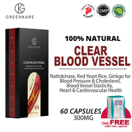 Clear Blood Vessel - Blood Pressure &amp; Cholesterol Blood Vessel Elasticity Heart &amp; Cardiovascular Health | 60 Veg Caps
