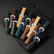 卍✗ New Genuine Leather Strap Crazy Horse Leather Handmade Thick Line Men's Bracelet for Panerai Strap 20 22 24 26mm