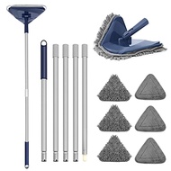 ZUBULUN Wall Mop with 82 Inches Long Handle, 360 Degree Rotating Microfiber Triangle Baseboard Clean