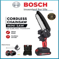Bosch 998VF Cordless Chainsaw 6 inch Electric Saw Logging Saw Rechargeable Chain Saw Gergaji Elektrik Mesin Potong Pokok