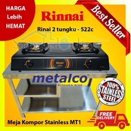 SA650 Paket HematKompor Stainless MT1 &amp; Gas 2 Tungku Rinnai 522C