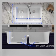 "Top Sink Installed Double Quartz Bowl 33