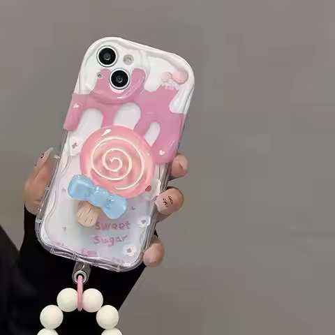 Lollipop Flower Sugar Chain Holder Case For Honor 90 Smart X7 Magic 4 Lite 70 90 Lite 9X 20 70 50 X9