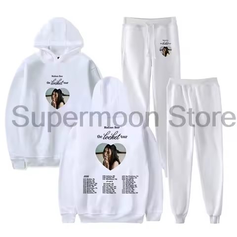 Madison Beer The Locket Tour 2026 Hoodie Jogger Pants Two Piece Set Sweatshirts+Sweatpants Men Women