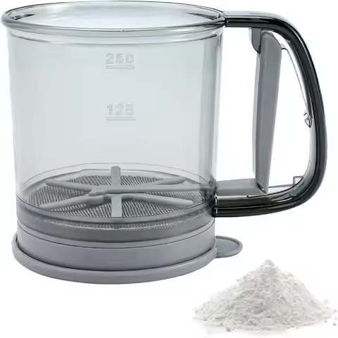 Manual Flour Sifter Fine Mesh Flour Sifter Portable Press Design Flour Sifter for Powdered Sugar Coc