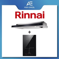Rinnai RH-S309-GBR-T Slimline Hood With Touch Control + RINNAI RB-3012H-CB 2 ZONE INDUCTION HOB