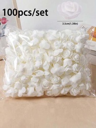 50/100/200/300/400/500入組小型泡沫玫瑰頭人造花泡沫散裝,適用於diy手工藝品、婚禮花束、嬰兒派對中心、花藝裝飾、派對桌面、家居裝飾