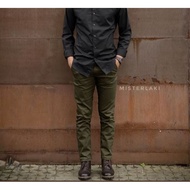 Imb Long Chino Pants Under Men Stretchy Stech Cotton