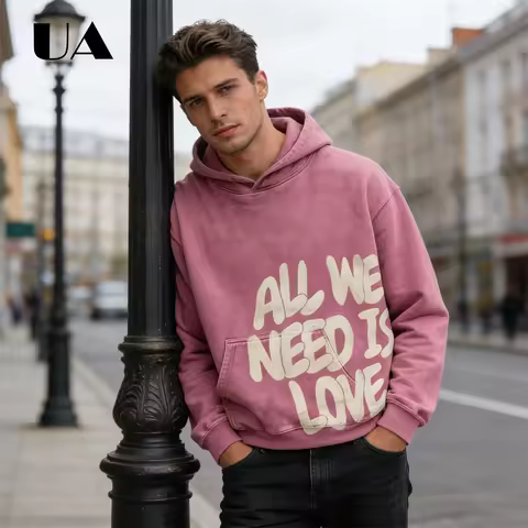 UA All We Need is Love New Hoodies for Men S-4XL Casual Street Wear Spring Autumn New Chic Outfit Ho