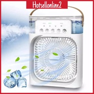 HOT_ Air Conditioner Cooling Fan With 5 Sprays 7 Color Light Portable Fan Air Cooler Kipas Mini Fan 