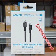 Anker 322 USB-C to USB-C TypeC to TypeC Data Cable 0.9m Charger Cable (3ft Braided) - A81F5H11