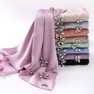 Selendang Scarf Chiffon Mutiara Ketumpatan Tinggi Baharu Selendang Berlian Buatan Berlian Buatan Sel