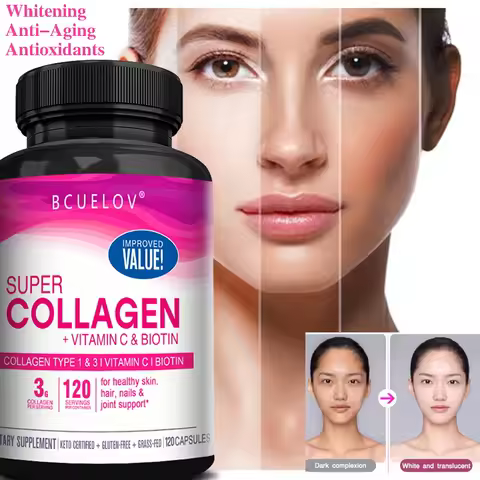 Super Collagen with Vitamin C and Biotin, Skin, Hair and Nails Supplement, Antioxidants, Brightener,