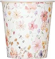Crisky 5oz Paper Cups Dixie Cup[100 Pack], Disposable Bathroom Cups, Elegant Design Floral Small Mou