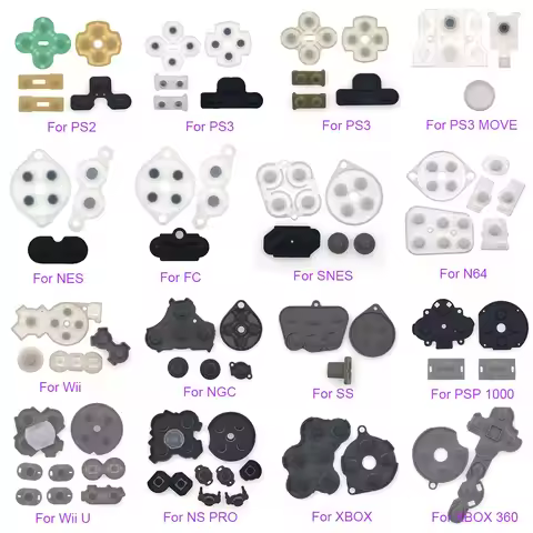 1-3-10set Silicone Rubber Conductive Buttons A B D-Dad For PS2 PS3 N64 XBOX 360 SS NS Switch Pro NGC