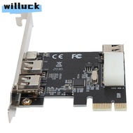 WILLUCK PCIE Capture Card, Portable 1394 Interface 1394A PCIE FireWire Expansion Card, Durable 3 Por