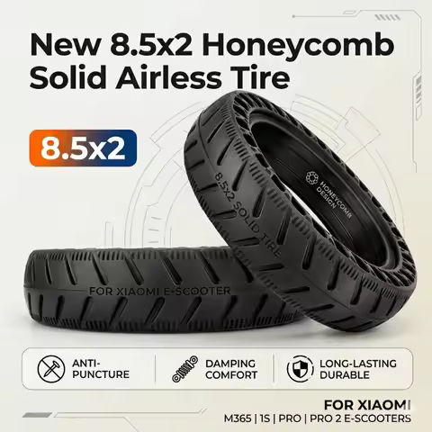 New 8.5x2 Honeycomb Solid Airless Tire Anti-Puncture Damping Durable for Xiaomi M365 1S Pro Pro 2 E-