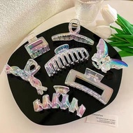 Korean Style New Female Large Hair Clip Shiny Cute Hair Pin Rainbow Transparent Small Hair Acessorie