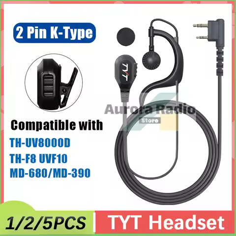 TYT Walkie Talkie Earphone MD-UV390 Plus Headset Original High Quality Compatible with TH-F8 TH-UV80