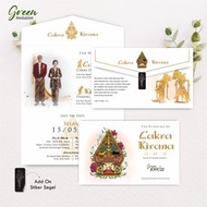 SEMI ENVELOPE WEDDING INVITATION - AESTHETIC GREEN ENVELOPE WEDDING INVITATION