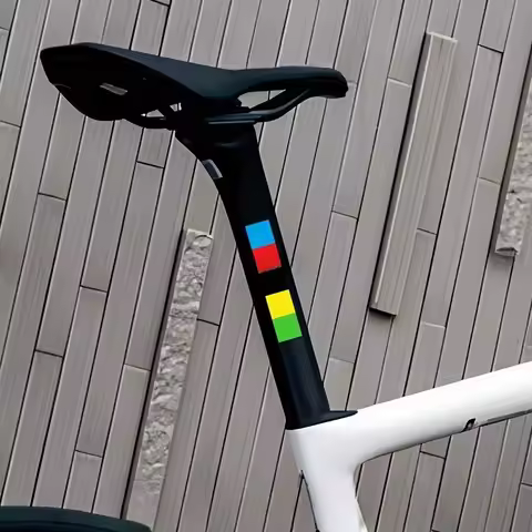2-Piece UCI Champion Rainbow Sticker - Waterproof and Durable Vinyl Bike Frame, Front Fork, Upper Tu