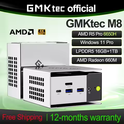 GMKtec Mini PC M8 Nucbox Ryzen 5Pro 6650H Windows 11 Pro LPDDR5 16GB 500GB/1TB GPU Radeon 660M Oculi