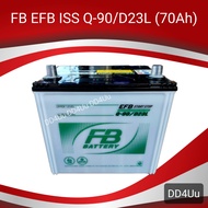 แบตเตอรี่รถยนต์ FB EFB Q-90/D23L รองรับระบบ ISS 70แอมป์ แบตรถเก๋ง ECO Car แบตรถSUV ..ใช้ใส่รถไถจอนเด