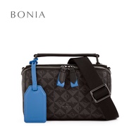 Bonia Blue Alvaro Monogram Mini Crossbody Bag