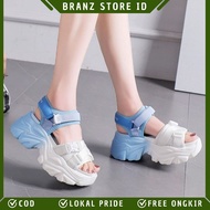 BRANZ STORE - WOMEN'S CASUAL WEDGES SANDALS WITH 7 CM HIGH HEELS, SYNTHETIC SOLE MODEL, GRADUATED AP