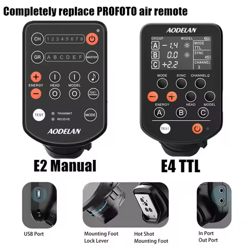AODELAN E4 E2 Wireless Flash Trigger Air Remote Sync Control For Profoto A1 A1X B1X B2 B10 D1 Pro-10