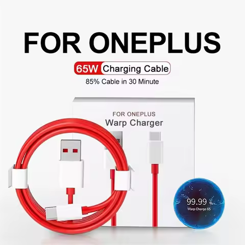 65W 6A PD Super Fast Charging USB C Cable for OnePlus 12 11 10 Pro 9 8T 7T 6T Warp Dash Charge Data 