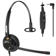 Landline Phone Headset 2.5mm with Noise Canceling Mic & Mute Switch, Comfort Telephone Headset for P