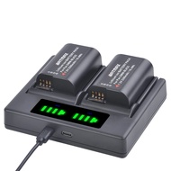 Batmax 2Pcs 2280mAh DMW-BLK22 Battery + LED Dual USB Charger Replacement with Type C Port for Panaso