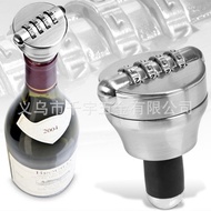 Wine Bottle Copper Password Zinc Alloy Edible Bottle Stopper Password Lock Silicone Wine Bottle Red 
