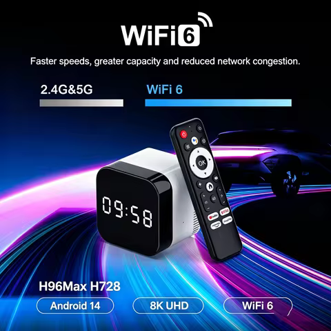 H96MAX H728 Android 14 Smart TV Box Allwinner H728 8K AV1 WiFi6 4GB 8GB RAM 32GB 64GB 128GB ROM HD2.