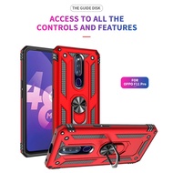 OPPO F11 Pro R19 R17 A5 A5S A3S AX5S A7 Case Armor Magnetic Back Cover Car Ring Stand Metal Bracket TPU+PC Hard Casing 2 in 1 Hybrid Shockproof