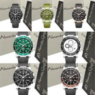 Jam tangan pria Alexandre Christie 6141, 6141MC, sport Chronograph, tali rubber, original, garansi r