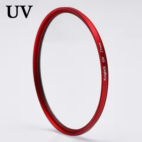 KnightX Red Frame UV Filter Lens Protector 49mm 52mm 55mm 58mm 62mm 67mm 72mm 77mm For Fuji Sony Can