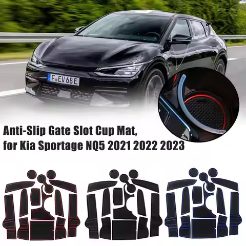 Anti-slip Gate Slot Cup Mat For Kia 2022 Sportage Nq5 Door Slot Mat Car Storage Mat Interior Modific