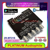 Fanny** Bluetooth 5.1 Amplifier Class D Hifi Stereo Amplifier 2.1 Ch 2X 50W + 100W Original Zk-Mt21S