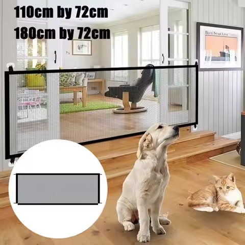 Pet Dog Barrier Fences Pet Isolated Network Folding Breathable Nylon Mesh Pet Isolated Network Stair
